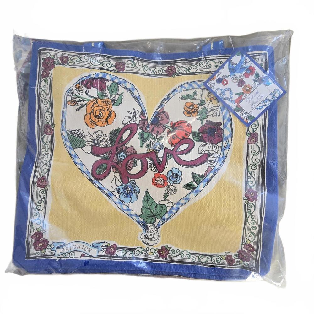 NWT - Brighton Love Tote Bag - Floral Heart Design - Picture 6 of 7